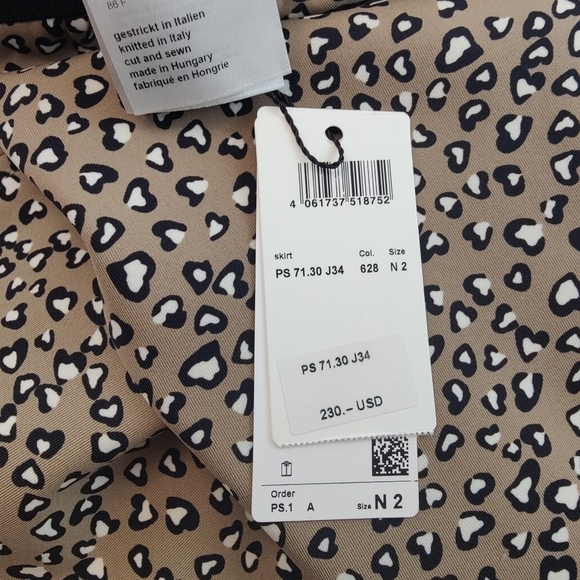 Marc Cain Sport Leopard Print Lined Skirt PS7130 J34 NWT US Size 6 - Picture 8 of 9